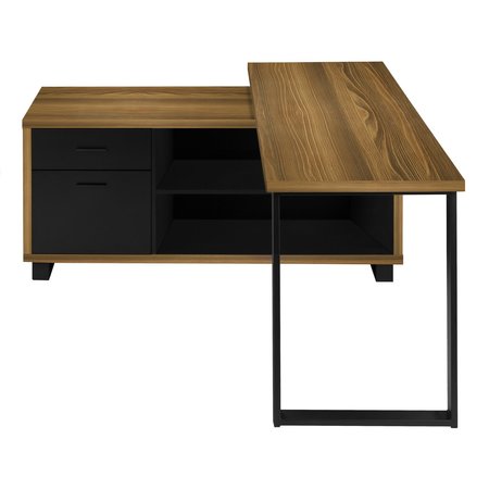 Monarch Specialties Computer Desk, Home Office, Corner, Storage Drawers, 72"L, L Shape, Work, Laptop, Metal, Walnut I 7711